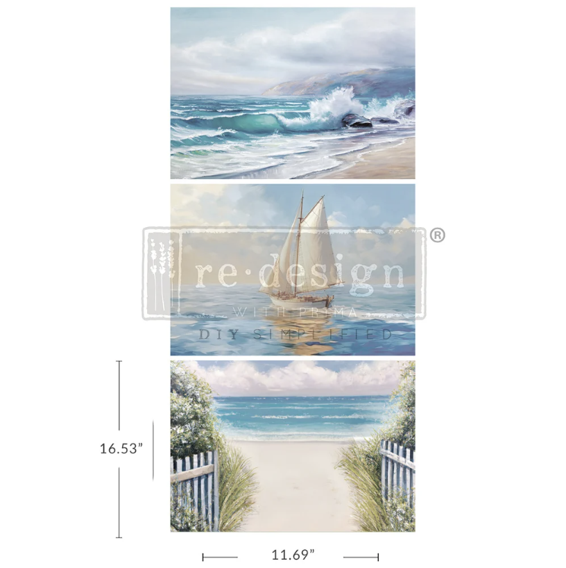 DECOPUPAGEPAPPER - A1 Decoupage Fiber Paper - Seascape Melody