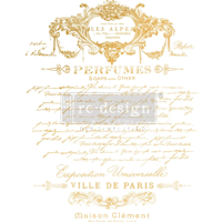 Re Design Décor Transfers® - Kasha - Perfume Notes (gold) ca 46x61 cm