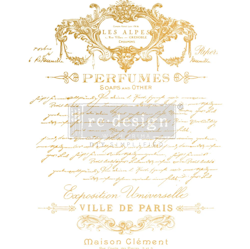 Re Design Décor Transfers® - Kasha - Perfume Notes (gold) ca 46x61 cm