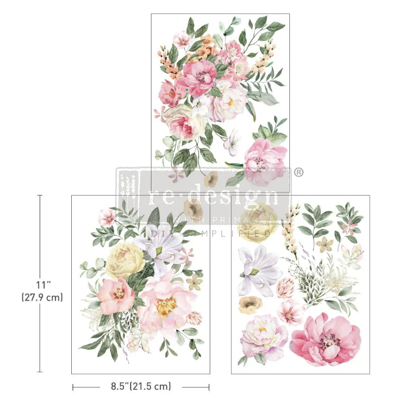 TRANSFERMOTIV - Re Design Décor Transfer - Bouquet for My Love - A4 (3-pack)