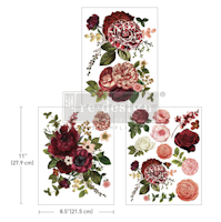 Re Design Décor Transfers® - Burgundy Love - A4 (3-pack)