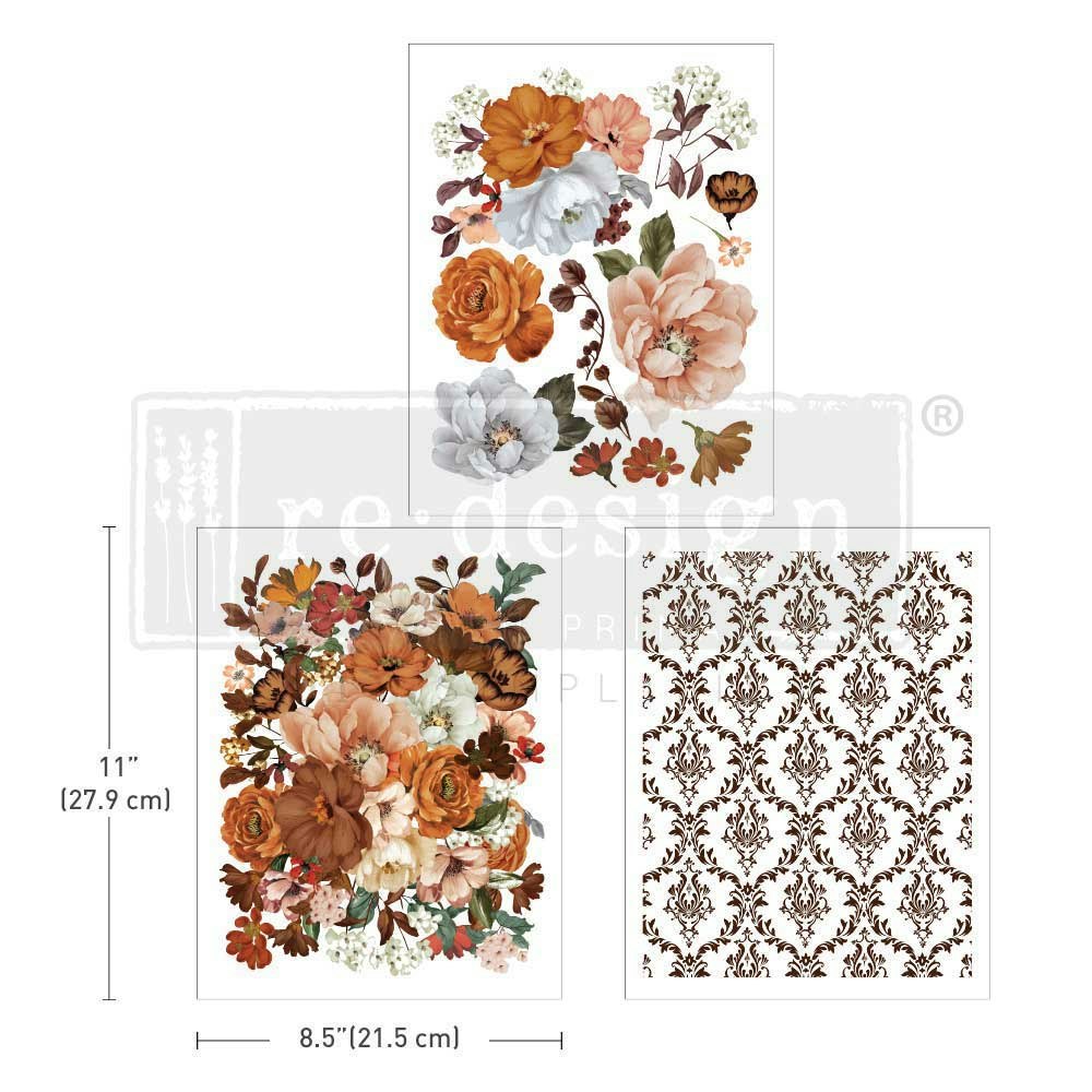 TRANSFERMOTIV - Re Design Décor Transfers - Classic Peach - A4 (3-pack)