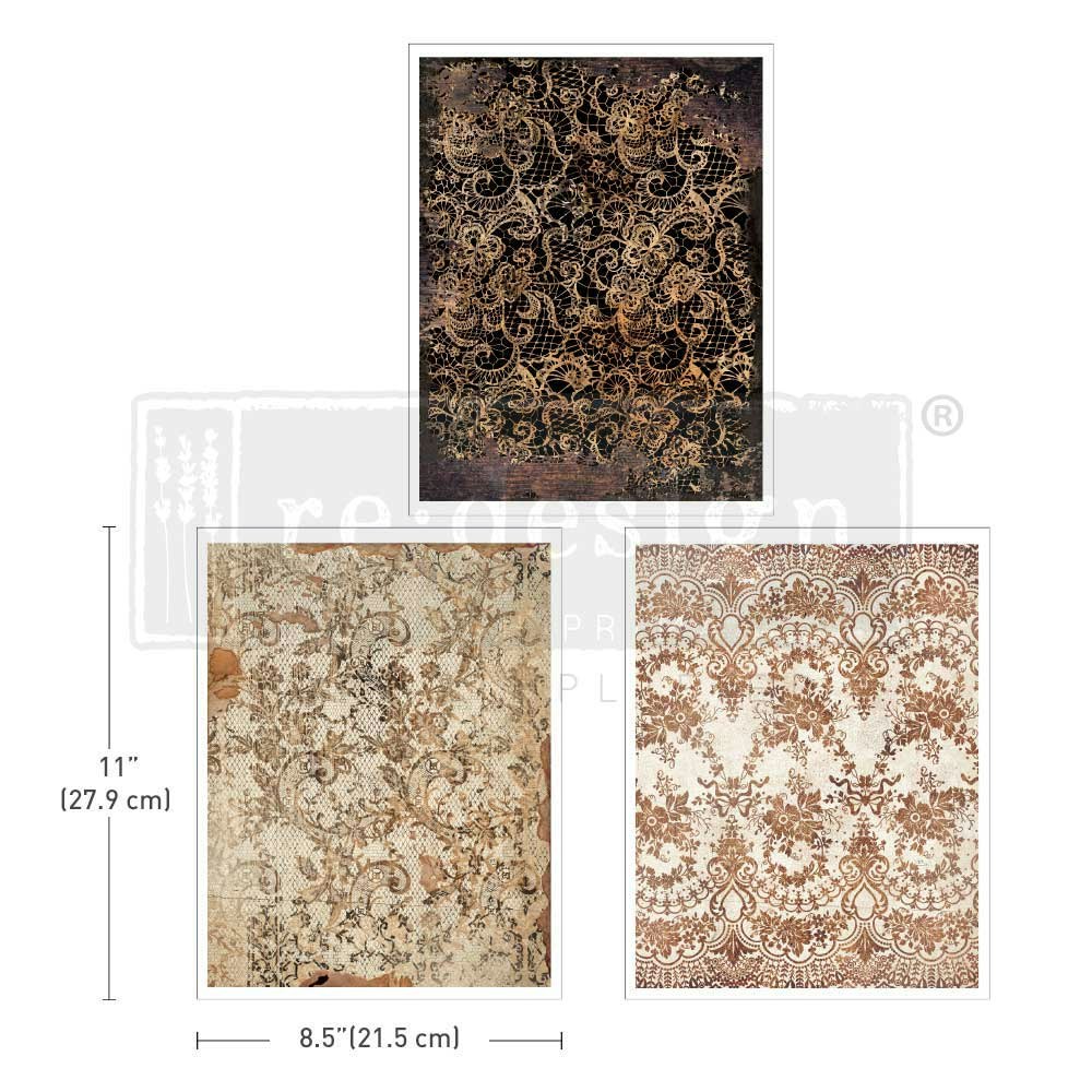 TRANSFERMOTIV - Re Design Décor Transfers® - Delicate Lace - A4 (3-pack)