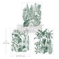 Re Design Décor Transfers® - Green Foliage - A4 (3-pack)