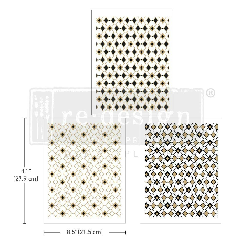 TRANSFERMOTIV - Re Design Décor Transfer - Moroccan Diamonds (3-pack)
