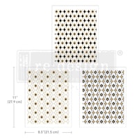 Re Design Décor Transfers®- Moroccan Diamonds - A4 (3-pack)