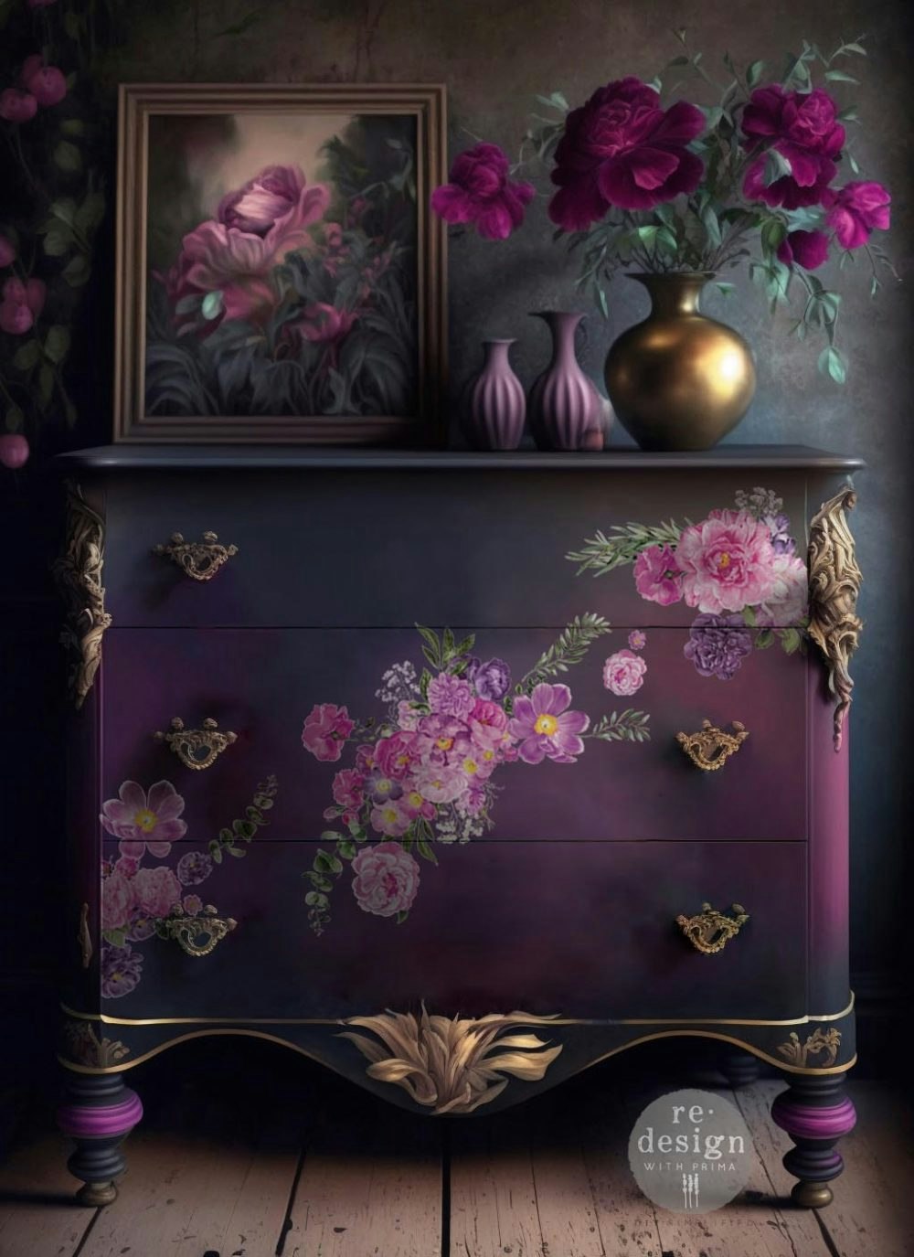 TRANSFERMOTIV - Re Design Décor Transfer - Purple Blossom (3-pack)