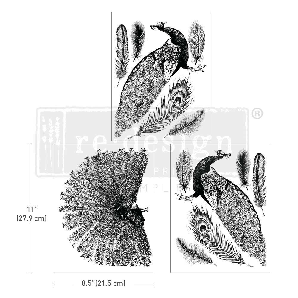 TRANSFERMOTIV - Re Design Décor Transfer - Regal Peacock (3-pack)
