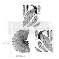 Re Design Décor Transfers®- Regal Peacock - A4 (3-pack)