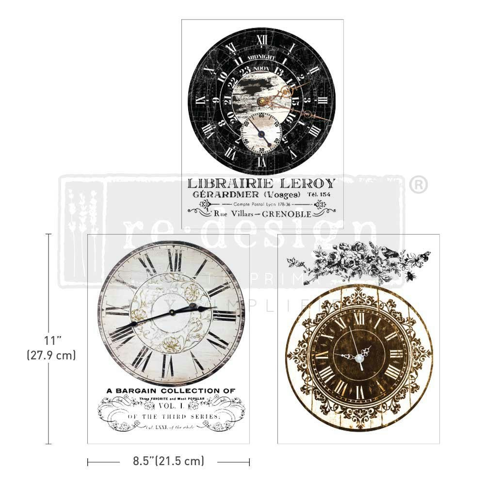 TRANSFERMOTIV - Re Design Décor Transfer - Vintage Clocks (3-pack)