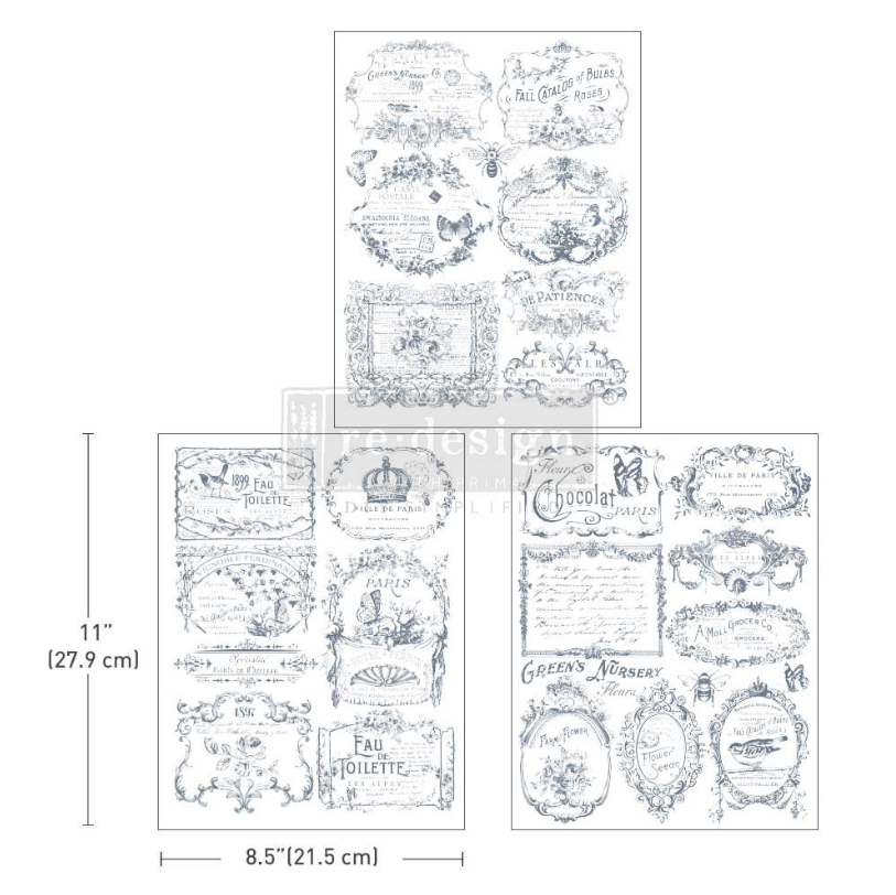TRANSFERMOTIV - Re Design Décor Transfer - Vintage Labels I (3-pack)