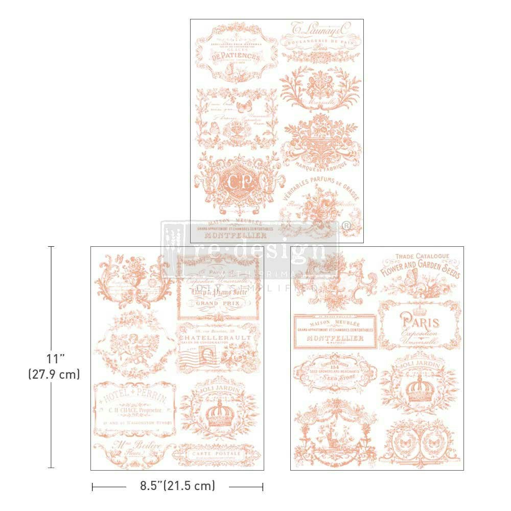 TRANSFERMOTIV - Re Design Décor Transfer - Vintage Labels lll (3-pack)