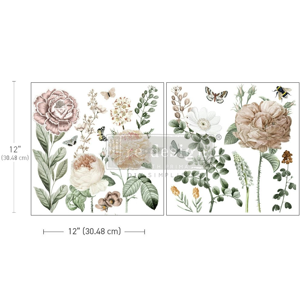 TRANSFERMOTIV - Re Design Décor MAXI Transfer -  An Afternoon in The Garden - (2-pack)