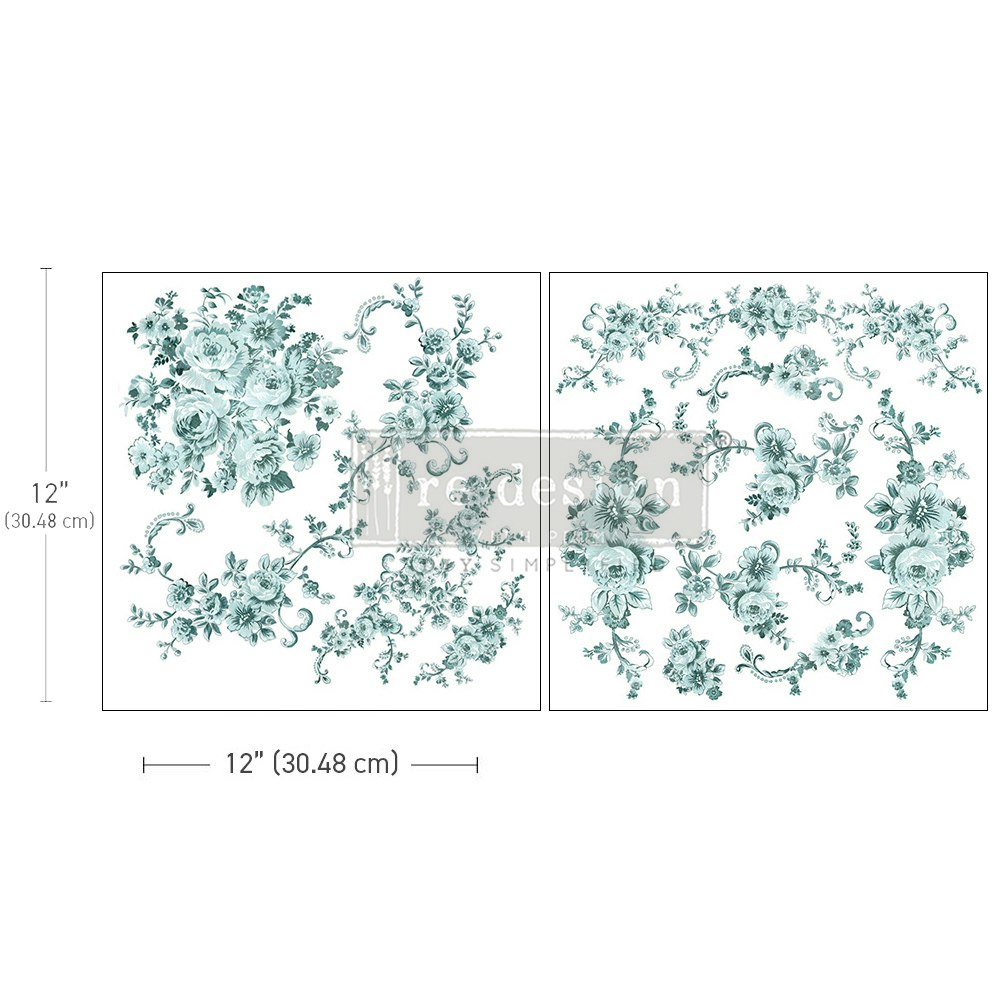 TRANSFERMOTIV - Re Design Décor MAXI Transfer - Minty Roses