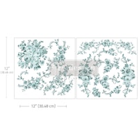 Re Design Décor MAXI Transfers®- Minty Roses - ca 30x30cm (2-pack)