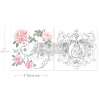 Re Design Décor MAXI Transfers®- Odeur de Rose - ca 30x30cm (2-pack)
