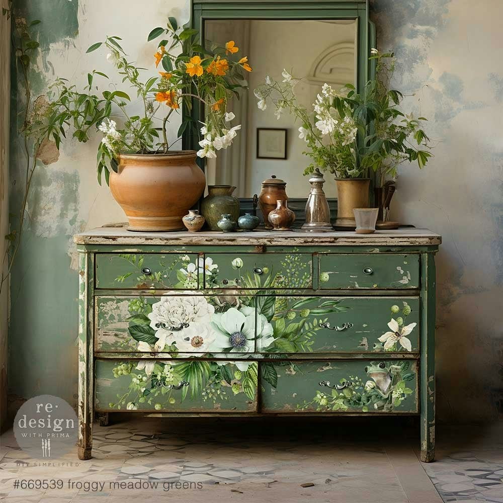 TRANSFERMOTIV - Re Design Décor Transfer - Froggy Meadow Greens