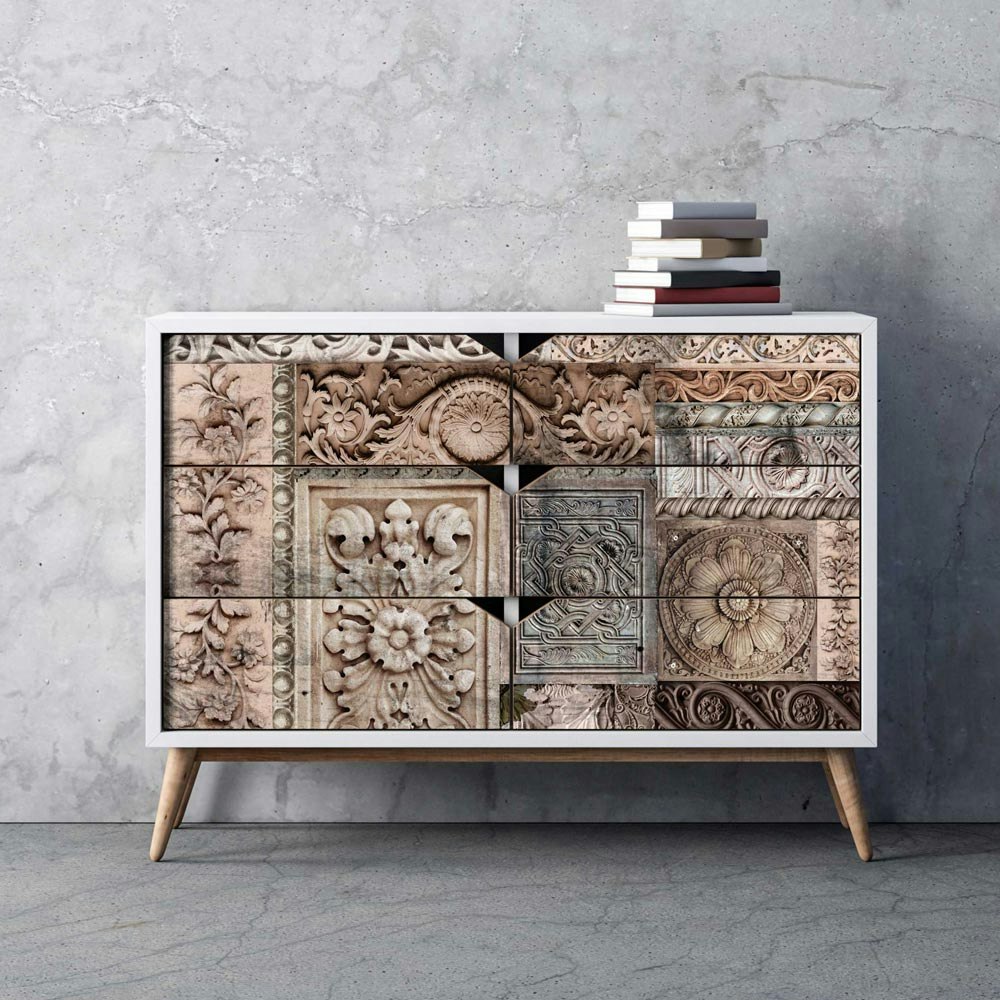DECOUPAGEPAPPER - Re Design - A1 Decoupage Fiber Paper - Carved Stonework