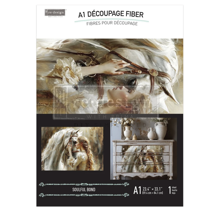 DECOUPAGEPAPPER - Re Design - A1 Decoupage Fiber Paper - Soulful Bond