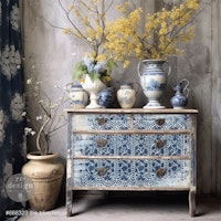 Re Design - A1 Decoupage Fiber Paper - The Blue House 59x84cm
