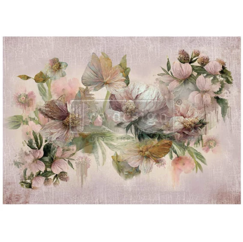 DECOUPAGEPAPPER - Re Design - A1 Decoupage Fiber Paper - Wisp Of Mauve