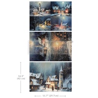 Re Design - A3 Decoupage Fiber Paper - Snowy Twilight 3-Pack á 30x42cm/st