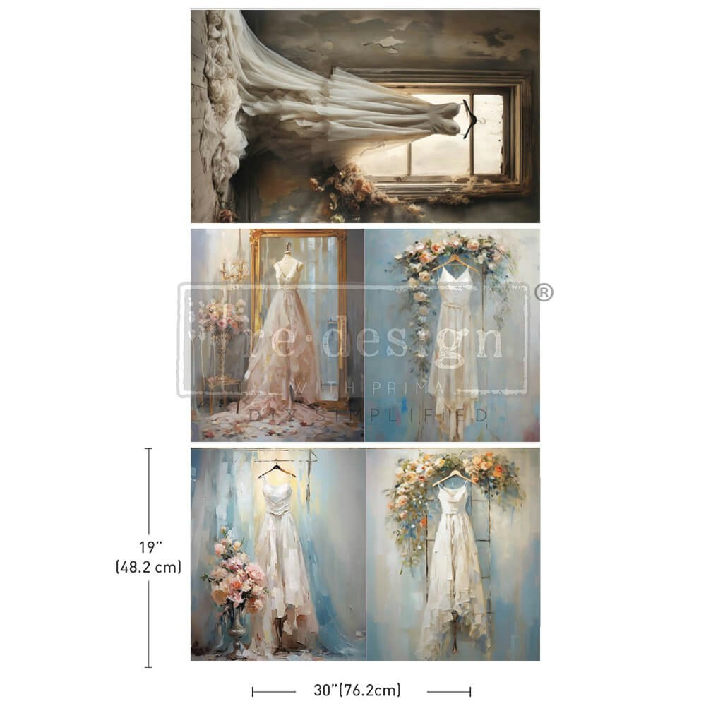 DECOUPAGEPAPPER - Re Design Tissue Paper PACK - Whispers of White