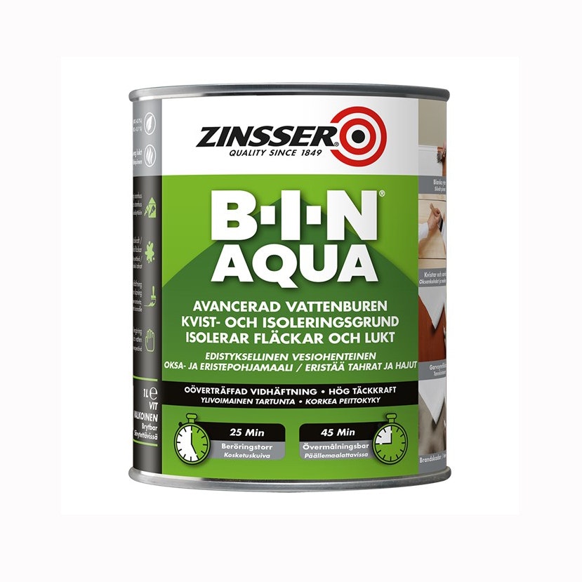 Zinsser® B-I-N - AQUA / Advanced - Spärrgrund - KALL GRÅ