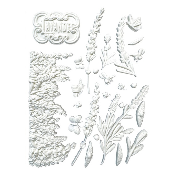 GJUTFORM - Stamperia Silikonform - LAVENDER ELEMENTS