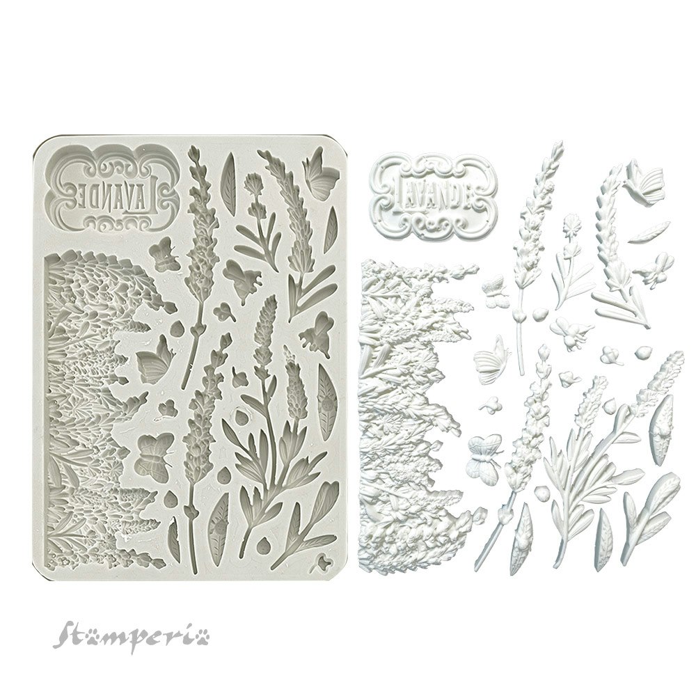 GJUTFORM - Stamperia Silikonform - LAVENDER ELEMENTS