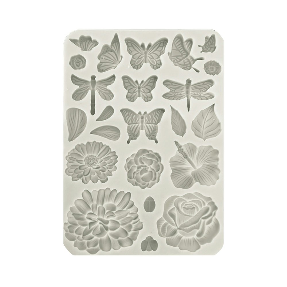 GJUTFORM - Stamperia Silikonform - BUTTERFLIES & FLOWERS