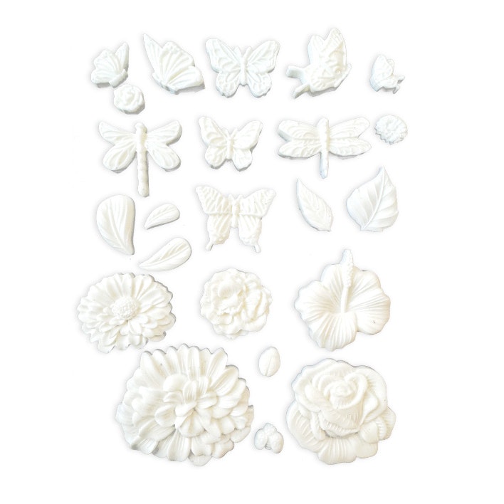 GJUTFORM - Stamperia Silikonform - BUTTERFLIES & FLOWERS
