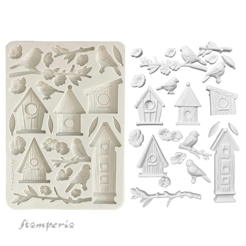 GJUTFORM - Stamperia Silikonform - NESTS & BIRDS