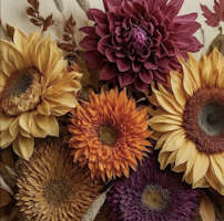 MINT - A1 Decoupagepapper (ca 59x84cm) - HARVEST BLOOMS