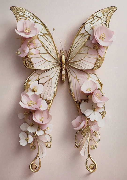DECOUPAGE - MINT - Decoupagepapper A1 - Pink Butterfly