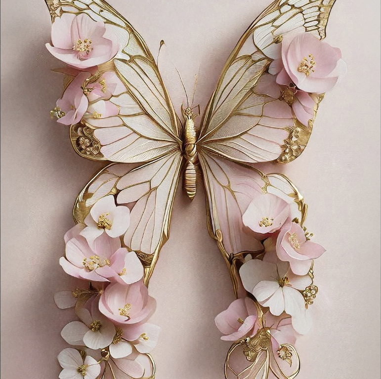 DECOUPAGE - MINT - Decoupagepapper A1 - Pink Butterfly