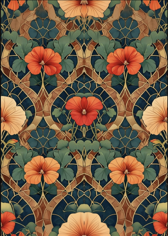 DECOUPAGE - MINT - Decoupagepapper A1 - Stained Glass Blooms