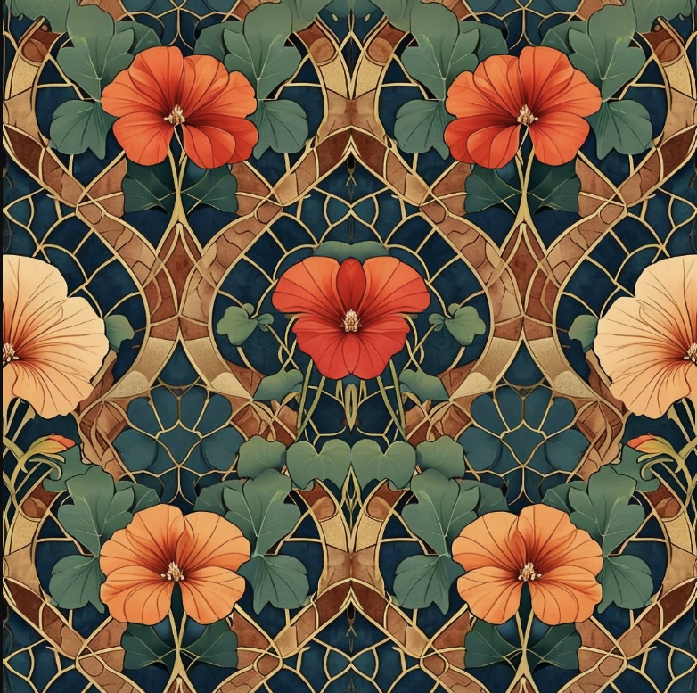 DECOUPAGE - MINT - Decoupagepapper A1 - Stained Glass Blooms