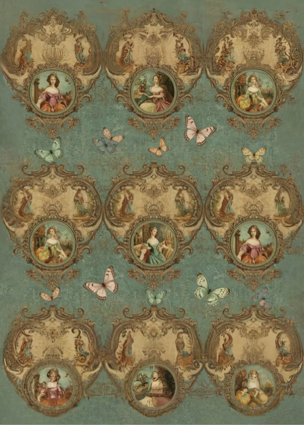 DECOUPAGE - MINT - Decoupagepapper A1 - Wersailles on Repeat