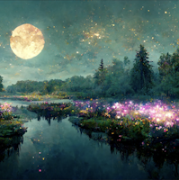 MINT - A3 Decoupagepapper (ca 30x42cm) - MOON RIVER
