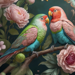 MINT - A3 Decoupagepapper (ca 30x42cm) - PASTEL LOVE
