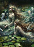 MINT - A3 Decoupagepapper (ca 30x42cm) - SONG OF THE WATER SPIRITS