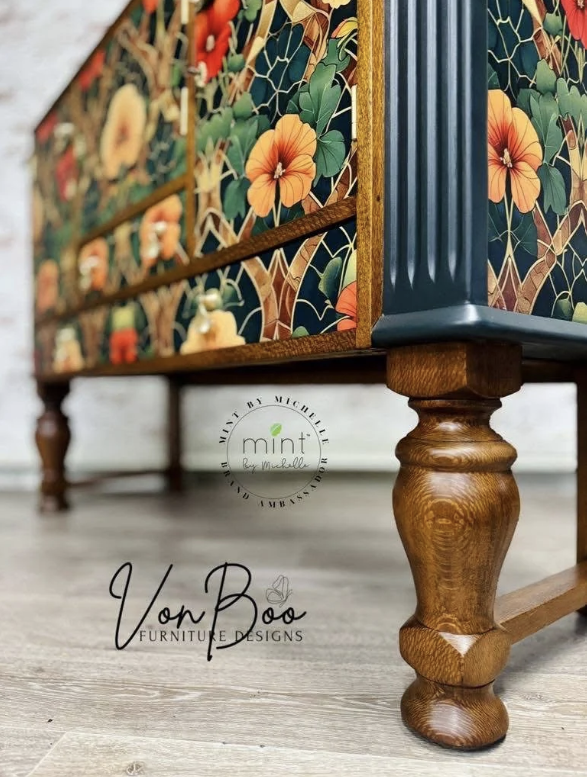 DECOUPAGE - MINT - Decoupagepapper (på bild A1) - Stained Glass Blooms