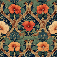 MINT - A3 Decoupagepapper (ca 30x42cm) - STAINED GLASS BLOOMS