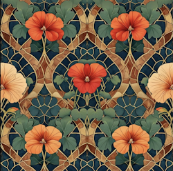 MINT - A3 Decoupagepapper (ca 30x42cm) - STAINED GLASS BLOOMS