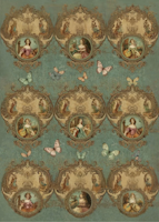 MINT - A3 Decoupagepapper (ca 30x42cm) - VERSAILLES ON REPEAT