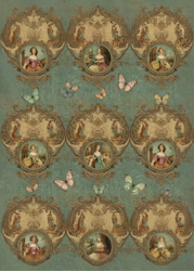 MINT - A3 Decoupagepapper (ca 30x42cm) - VERSAILLES ON REPEAT