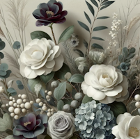 MINT - A3 Decoupagepapper (ca 30x42cm) - WINTER PETALS