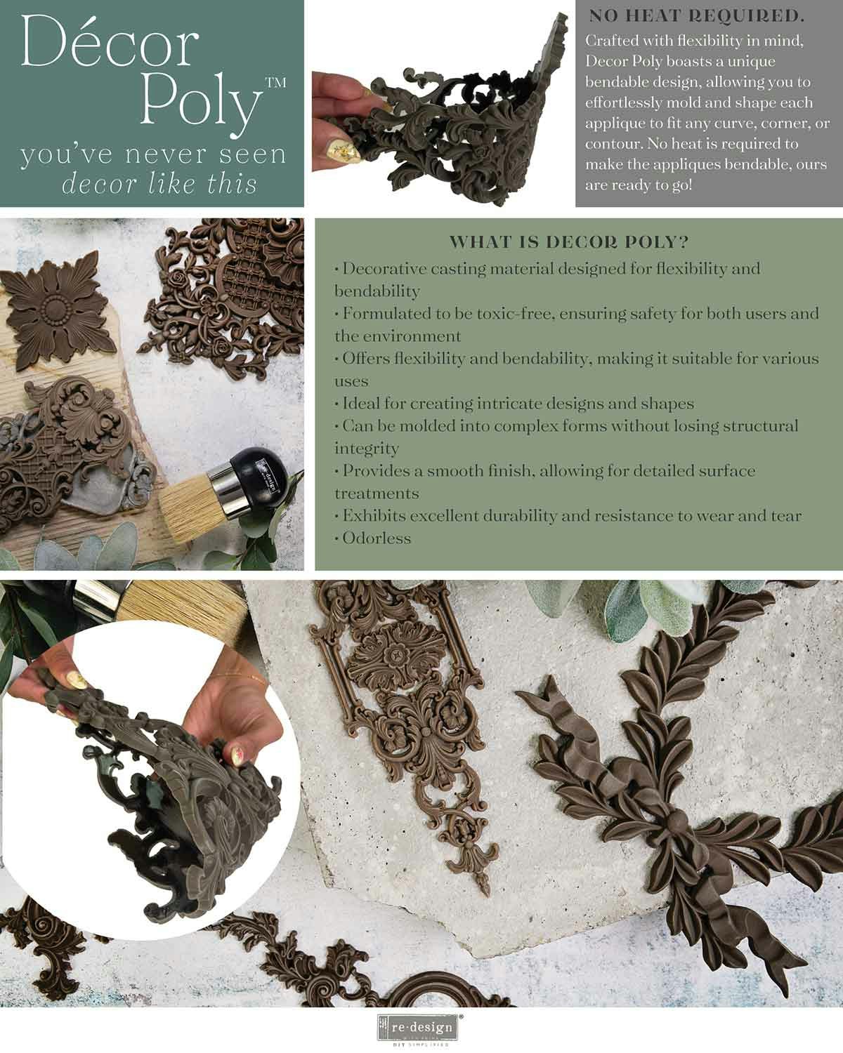 ReDesign - Décor Poly - Flexibelt Ornament ca 25x20cn - DELICATE MOTIF
