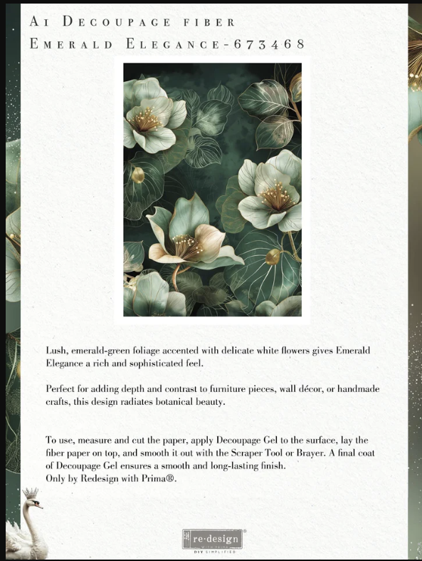 DECOUPAGE - Re Design - A1 Decoupagepapper - Emerald Elegance